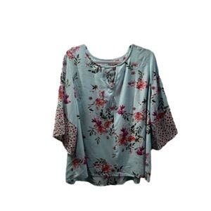 a.n.a|Wide 3/4 Sleeve Floral Blouse|Size 1X